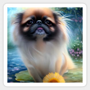 Cute Pekinese Art Sticker